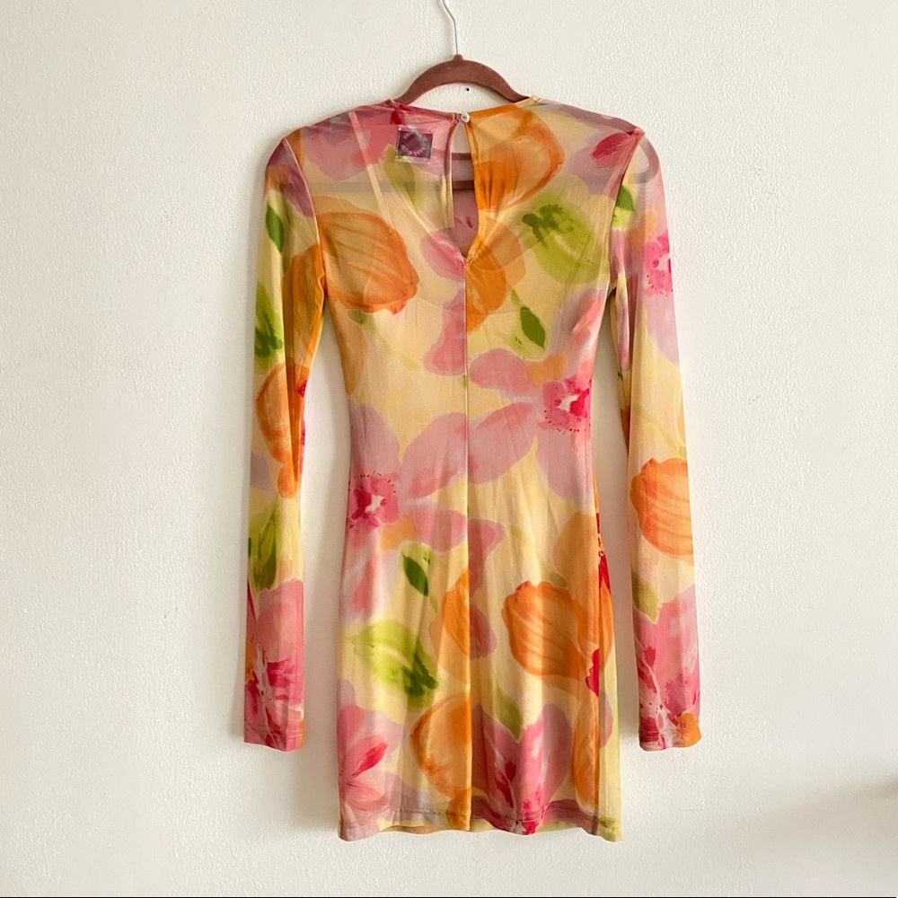 With Jean mesh floral dress